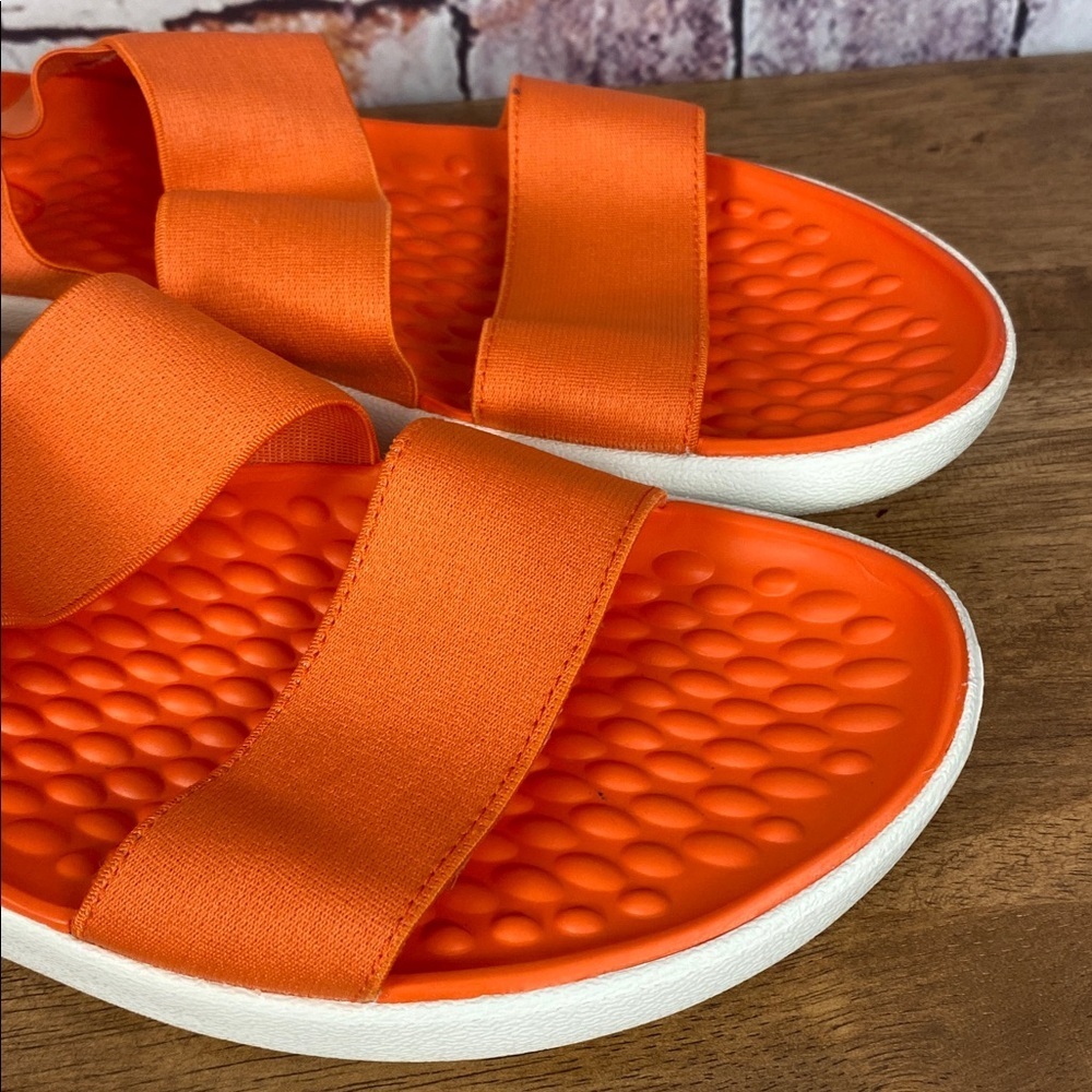 CROCS LiteRide Fresco Sling Back Vibrant Orange Strappy Sandals Sz 10 - Picture 6 of 14
